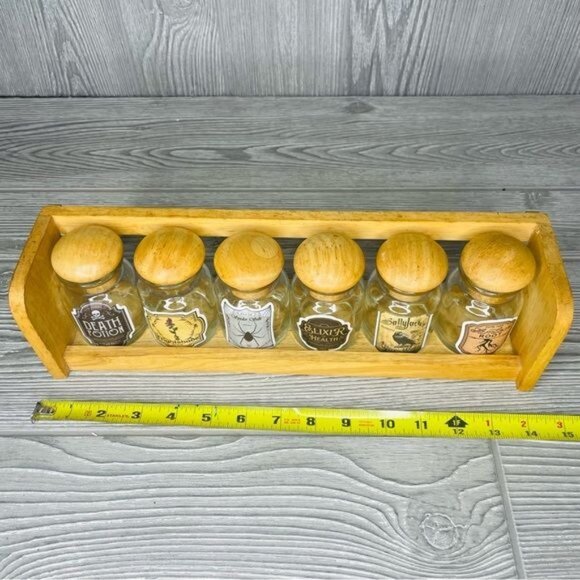 Handmade diy potion vintage spice rack / spice jars Halloween kitchen decoration - Picture 4 of 6